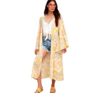 Lulu's Kimono Bell Sleeve Layering Duster Length Coverup Women's One Size Beach